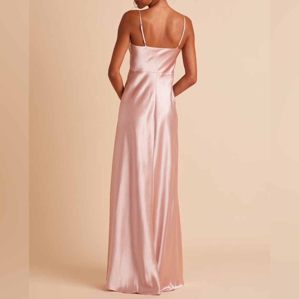 Birdy Grey - Lisa Long Satin Dress - Rose Gold - Bridesmaid Dress